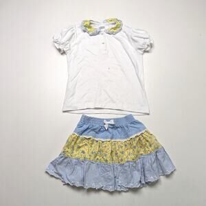 Vintage Kaboom Outfit Girls Size 6 Patchwork Skirt Shirt